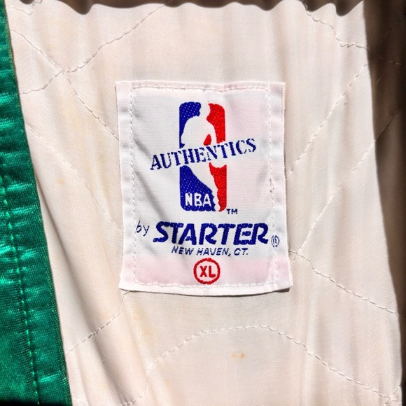 Vintage Boston Celtics Starter Jacket XL 80s 90s NBA Green Satin Bomber - Picture 13 of 16